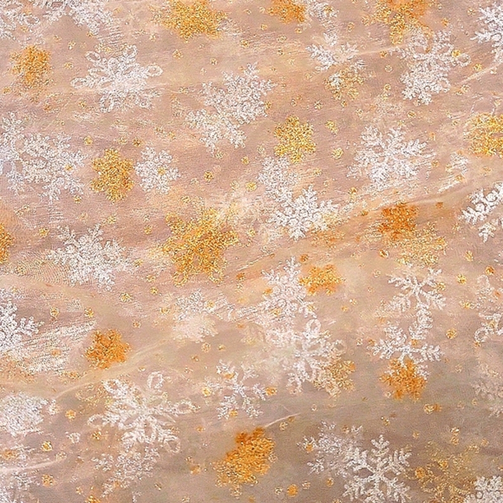 Sparkly holiday themed organza cloth